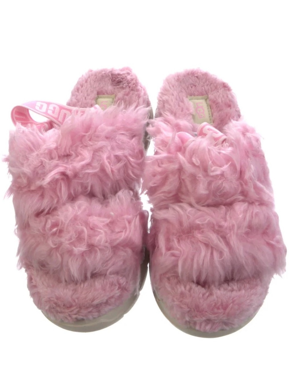 UGG Pink Fluffy Slide Slippers